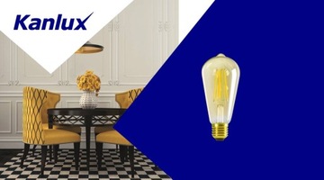 Лампа FILAMENT XLED ST64 7Вт=55Вт-WW E27 Kanlux
