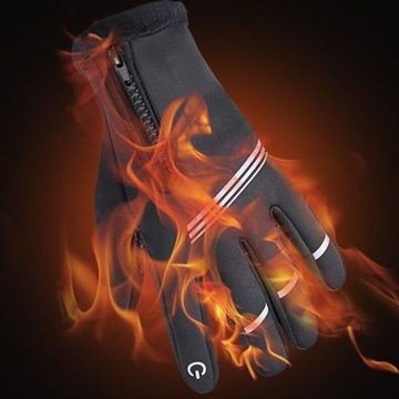 RĘKAWICZKI ROWEROWE ZIMOWE RĘKAWICZKI ROWEROWE MĘSKIE PEŁNE OCIEPLANE L