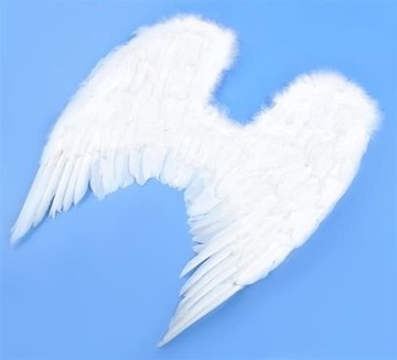 Костюм с большими крыльями ангела и перьями ангела