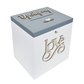 Szare Pudełko Na Koperty Ślubne I Obrączki