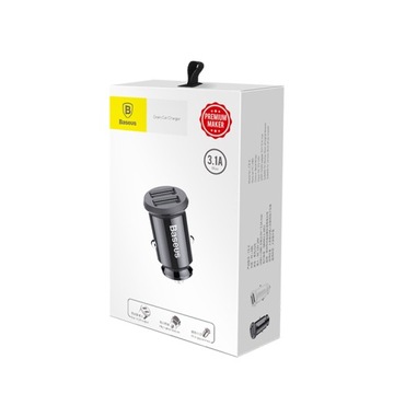 АВТОМОБИЛЬНОЕ ЗАРЯДНОЕ УСТРОЙСТВО BASEUS GRAIN MINI 2XUSB ЧЕРНОЕ 3.1А С ПОДСВЕТКОЙ