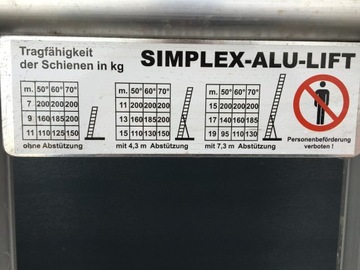 Лестница Simplex STI 250 кровельный подъемник 12м Новая