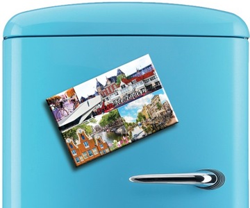 НИДЕРЛАНДЫ АМСТЕРДАМ МАГНИТЫ НА ХОЛОДИЛЬНИК БОЛЬШАЯ ПАНОРАМА ПЕЙЗАЖ