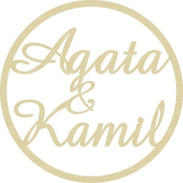 Украшение обода круга с именами Имя Свадьба