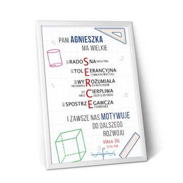 Prezent dzień nauczyciela a4 ramka plakat