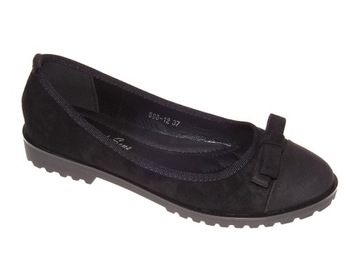 Balerine Zamszowe 888-12 Black r.39