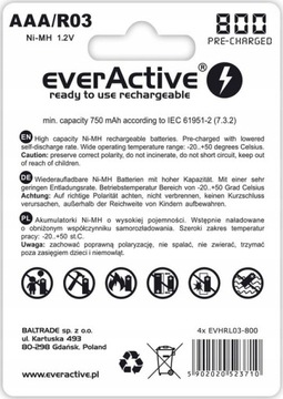 Everactive NC-450 4 AA, зарядное устройство AAA