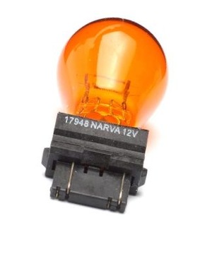 ŻARÓWKA 12V PY27/7W 3157NA POMARAŃCZOWA USA