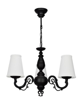 Elegancki czarny żyrandol do sypialni piękny VIOLA 3 czarna lampa sufitowa