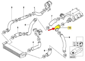 BMW 7 E38 740D TRUBKA WAZ PŘÍVOD TURBO 1161-2249275
