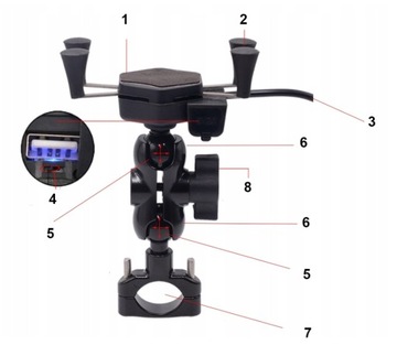 Держатель для телефона с GPS, зарядное устройство для мотоцикла B6I