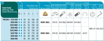 Нож токарный складной AKKO TWLNR 1616 H06 WNMG 0604