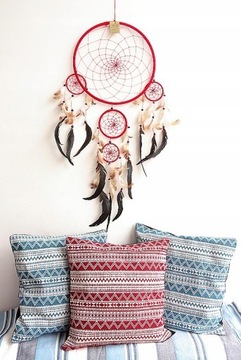 PIĘKNY ŁAPACZ SNÓW/RÓŻ/ BOHO /KORONKA/szydełko