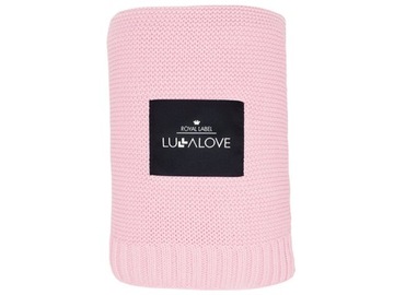 LULLALOVE Bambusowy Koc Tkany 80x100cm Różowy