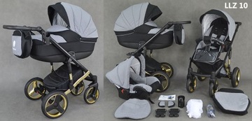 ДЕТСКАЯ КОЛЯСКА ЗОЛОТАЯ 3В1 LAMEIRO Premium Gold