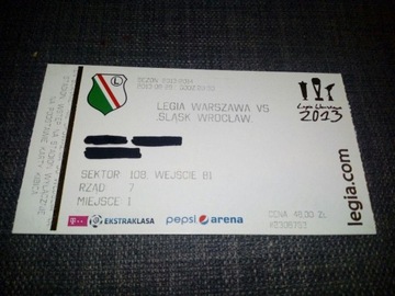 Bilet Legia Warszawa - Śląsk Wrocław - 28.09.2013