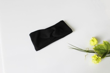 Повязка на голову с переплетением, черная, детская