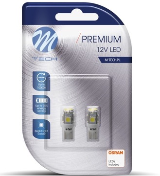 2 лампы OSRAM LED W5W T10 БЕЛЫЙ 5000K МОЩНЫЙ
