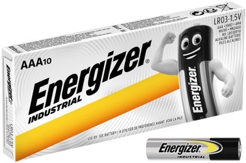 10x Mocna Bateria ENERGIZER Industrial LR03 AAA R3 EN92 1,5V