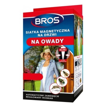 SIATKA MAGNETYCZNA NA DRZWI 160 X 220CM CZARNA BROS NA MUCHY KOMARY OSY
