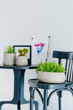 вазон для цветов из натурального черного камня EILEEN 35/13