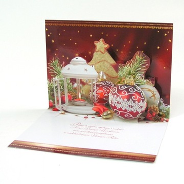 KARNET LAURKA KARTKA Boże Nardzenie PRZESTRZENNA