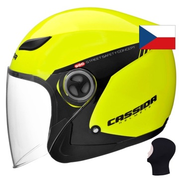 KASK MOTOCYKLOWY CLASSIC LED ODBLASK CASSIDA XS
