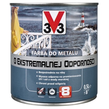 V33 FARBA DO METALU O EKSTREMALNEJ ODPORNOŚCI 0,5l