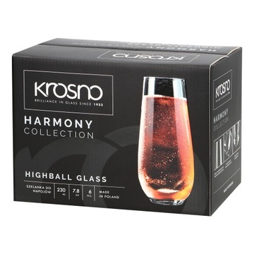 Szklanki do napojów 230ml 6szt. HARMONY | KROSNO