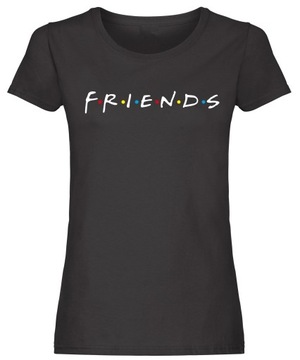 BIAŁA KOSZULKA T-SHIRT FRIENDS INSTA BLOGERSKA S