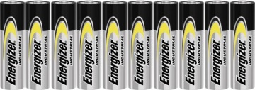 10x ENERGIZER INDUSTRIAL AA R6 LR6 POWERFUL ALCALYTIC BATTERY LARGE FUELS