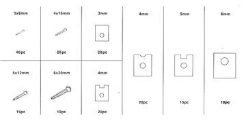 КОРПУСНЫЕ ВИНТЫ И ШАЙБЫ СМЕСЬ 170 шт.