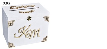 КОРОБКА ДЛЯ КОНВЕРТОВ + ДЛЯ ОБРУЧАЛЬНЫХ КОЛЬЦ, БЕЛЫЙ НАБОР