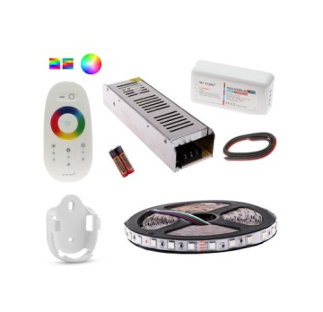 Zestaw LED RGB 5m TAŚMA 5050 PILOT DOTYK GĘSTY HIT
