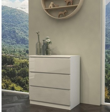 М-3 комод белый глянцевый, 3 ящика, ТОП