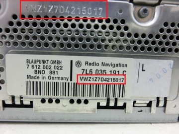 Декодирование VW Radio Navi Code RNS510 MFD MFD2