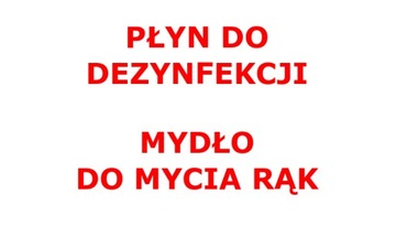 naklejka napis PŁYN DO DEZYNFEKCJI MYDŁO 12cm