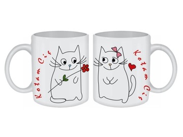 KUBEK 300ml WALENTYNKI - KOCHAM CIĘ KOTKU /kz001