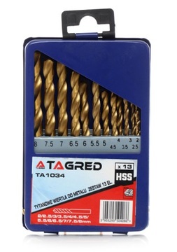 СВЕРЛА ПО МЕТАЛЛУ СВЕРЛА 2,0-8,0 мм НАБОР 13 предм. ТИТАН