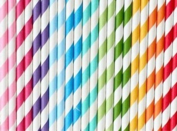 Одноразовая посуда БУМАЖНАЯ СОЛОМКА ЦВЕТНАЯ 100 шт.
