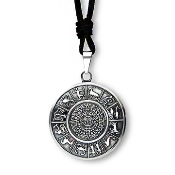 WISIOREK KALENDARZ AZTECKI ZODIAKI SREBRO 925