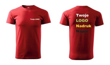 Koszulka firmowa 2x LOGO przód+tył 190 g Premium