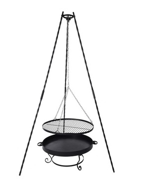 GRILL TRÓJNÓG 190 CM + RUSZT 60 + PALENISKO