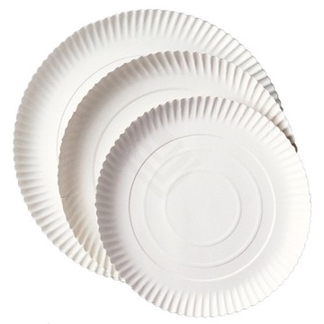Тарелки белые бумажные, одноразовые десертные тарелки, 18 см - 100 шт.
