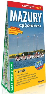 MAZURY CZĘŚĆ POŁUDNIOWA LAMINOWANA MAPA 2021