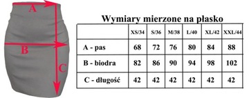 L MINI BEŻOWA spódnica dopasowana mini ołówkowa dzianina tuba 40