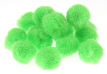 POM2-2 POMPONY POMPONIKI OZDOBNE 15mm zielony 100s