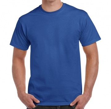 MĘSKA Niebieska Koszulka GILDAN Gruba Baw.180g 3XL