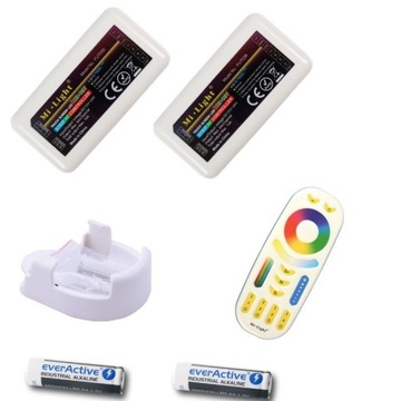 Sterowanie LED Mi-light RGB+CCT 2x sterownik+pilot