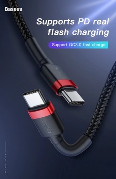 КАБЕЛЬ BASEUS NYLON USB-C PD PD2.0 60 Вт 3 А 2 м